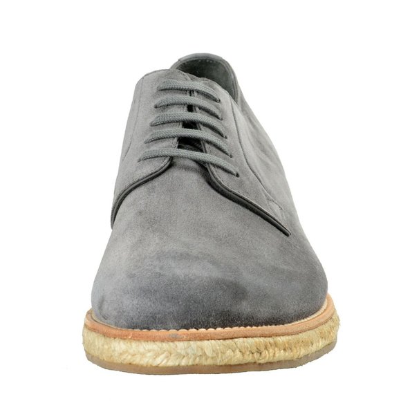 Prada Mens Gray Suede Leather Casual Oxfords Shoes main image 2